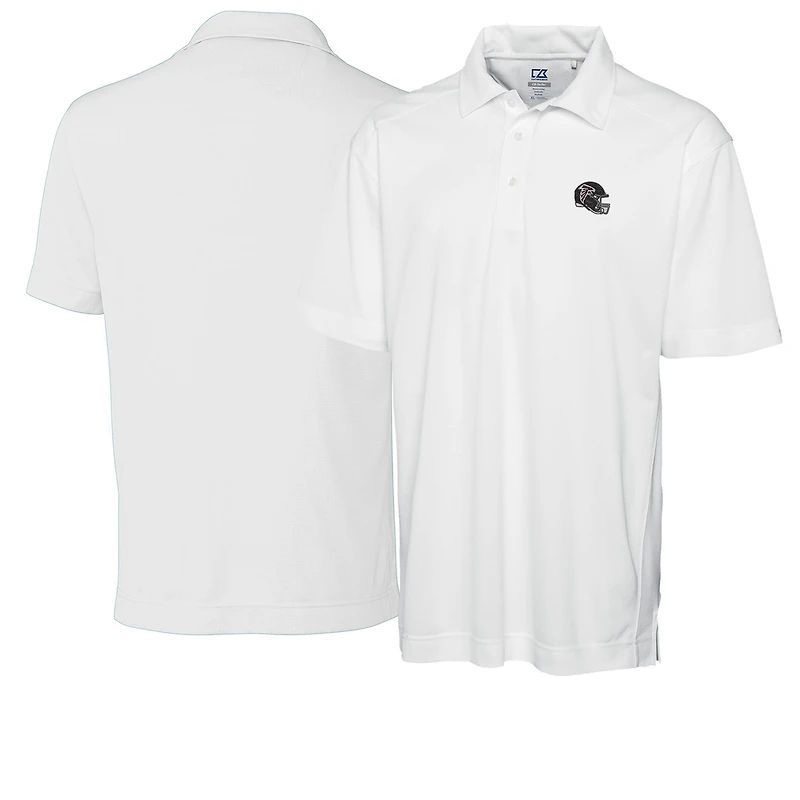 Men's Cutter & Buck  White Atlanta Falcons Helmet DryTec Genre Textured Solid Polo