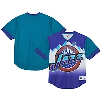 Men's Mitchell & Ness  Purple Utah Jazz Jumbotron 3.0 Mesh V-Neck T-Shirt