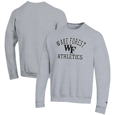Men's Champion  Gray Wake Forest Demon Deacons Athletics Logo Pullover Sweatshirt