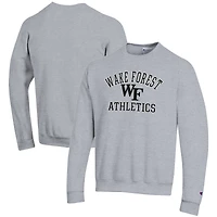 Men's Champion  Gray Wake Forest Demon Deacons Athletics Logo Pullover Sweatshirt