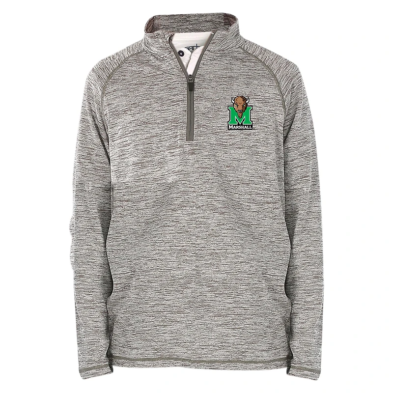 Youth Garb Gray Marshall Thundering Herd Matthew Quarter-Zip Top