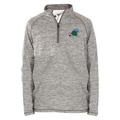 Youth Garb Gray Tulane Green Wave Matthew Raglan Quarter-Zip Top