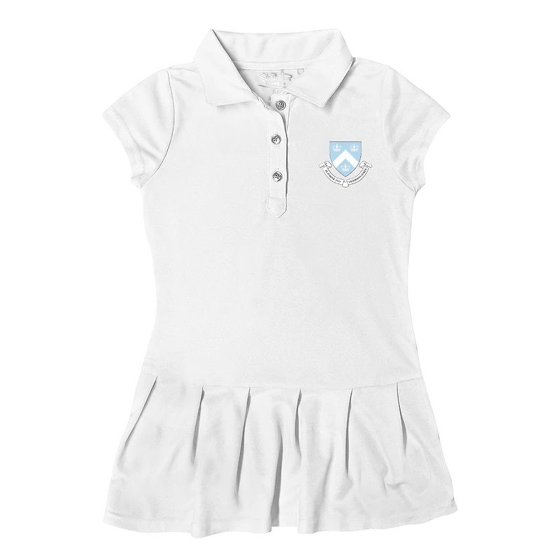 Girls Toddler Garb White Columbia University Caroline Cap Sleeve Polo Dress