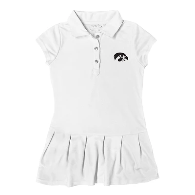 Girls Toddler Garb White Iowa Hawkeyes Caroline Cap Sleeve Polo Dress