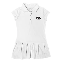 Girls Toddler Garb  White Iowa Hawkeyes Caroline Cap Sleeve Polo Dress