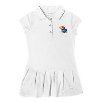 Girls Toddler Garb  White Kansas Jayhawks Caroline Cap Sleeve Polo Dress