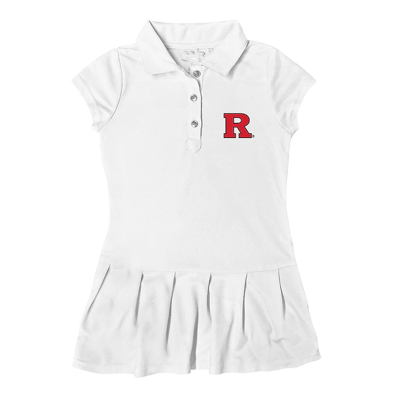 Girls Toddler Garb  White Rutgers Scarlet Knights Caroline Cap Sleeve Polo Dress