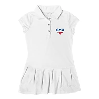 Girls Toddler Garb  White SMU Mustangs Caroline Cap Sleeve Polo Dress