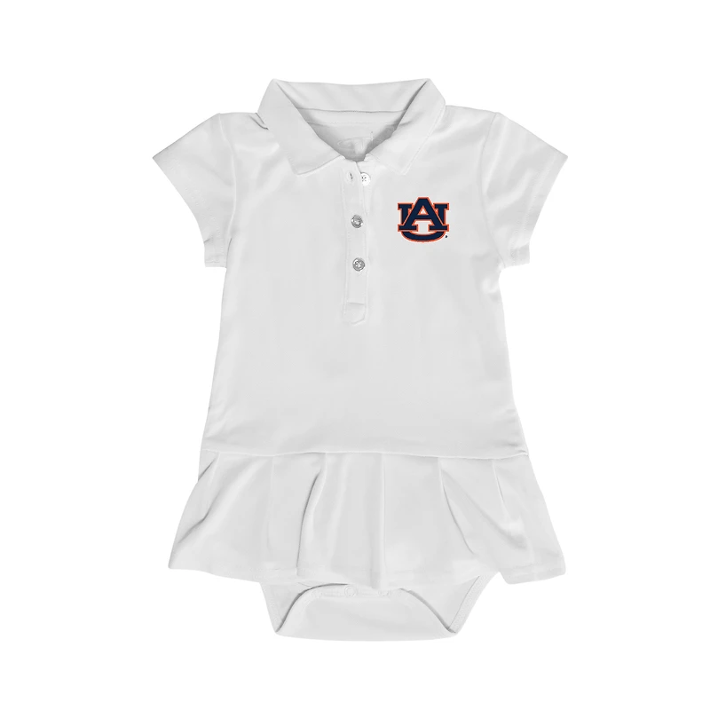 Girls Infant Garb White Auburn Tigers Caroline Cap Sleeve Polo Dress