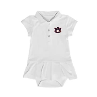 Girls Infant Garb  White Auburn Tigers Caroline Cap Sleeve Polo Dress