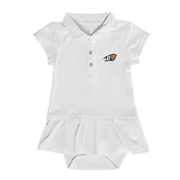 Girls Infant Garb  White Bucknell Bison Caroline Cap Sleeve Polo Dress