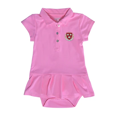 Girls Infant Garb  Pink Harvard Crimson Caroline Cap Sleeve Polo Dress