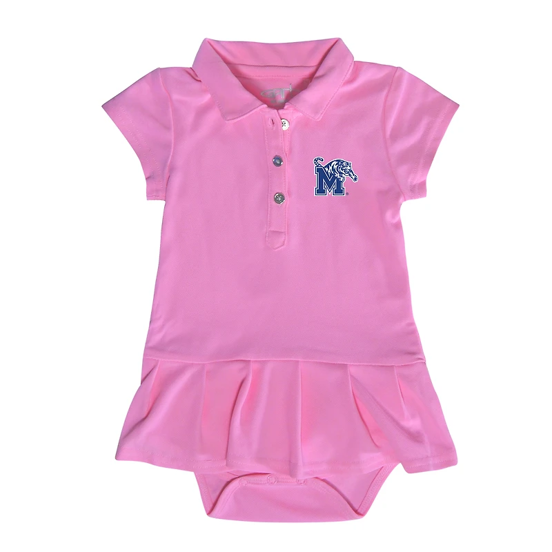 Girls Infant Garb Pink Memphis Tigers Caroline Cap Sleeve Polo Dress