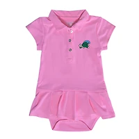 Girls Infant Garb  Pink Tulane Green Wave Caroline Cap Sleeve Polo Dress