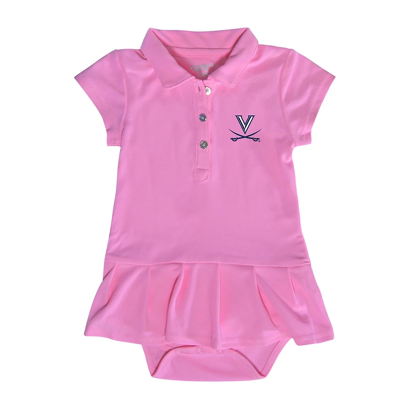 Girls Infant Garb  Pink Virginia Cavaliers Caroline Cap Sleeve Polo Dress