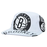 Men's Mitchell & Ness  White Brooklyn Nets Hardwood Classics In Your Face Deadstock Snapback Hat