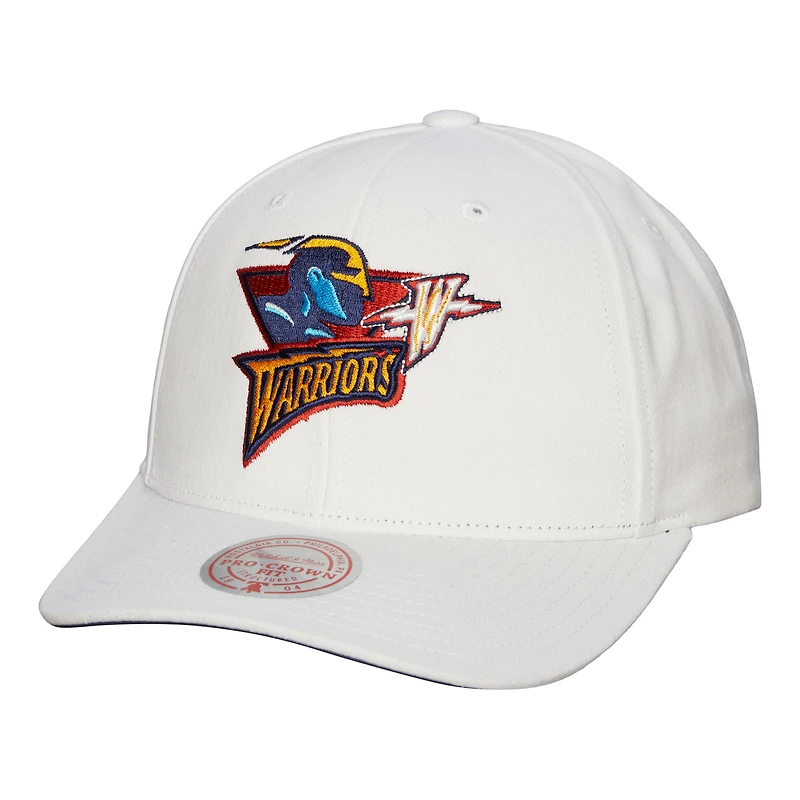 Men's Mitchell & Ness White Golden State Warriors Hardwood Classics All In Retro Snapback Hat