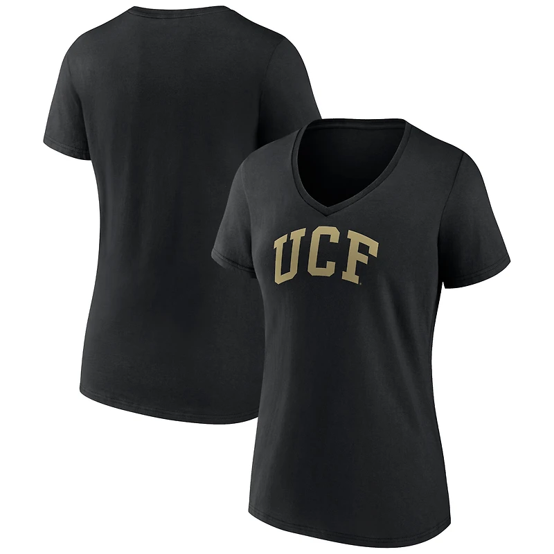 Women's Fanatics Black UCF Knights Basic Arch V-Neck T-Shirt