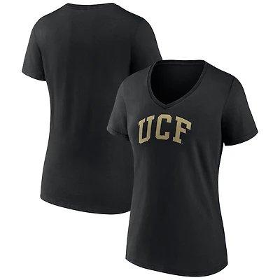 Women's Fanatics Black UCF Knights Basic Arch V-Neck T-Shirt
