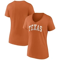 Women's Fanatics Texas Orange Texas Longhorns Basic Arch V-Neck T-Shirt