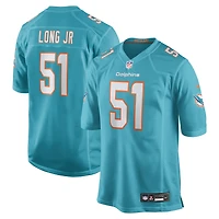 Men's Nike David Long Jr. Aqua Miami Dolphins Game Jersey