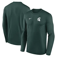 Men's Nike Green Michigan State Spartans 2026 Sideline Small Logo Legend Dri-FIT Long Sleeve T-Shirt
