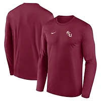 Men's Nike Garnet Florida State Seminoles 2026 Sideline Small Logo Legend Dri-FIT Long Sleeve T-Shirt