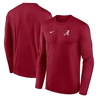 Men's Nike Crimson Alabama Crimson Tide 2026 Sideline Small Logo Legend Dri-FIT Long Sleeve T-Shirt