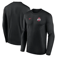 Men's Nike Black Ohio State Buckeyes 2026 Sideline Small Logo Legend Dri-FIT Long Sleeve T-Shirt