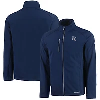 Men's Cutter & Buck  Navy Kansas City Royals Americana Logo Evoke Eco Softshell Recycled Full-Zip Jacket