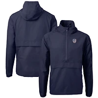 Men's Cutter & Buck  Navy Milwaukee Brewers Americana Logo Charter Eco Knit Recycled Anorak Half-Zip Jacket