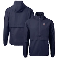 Men's Cutter & Buck  Navy Minnesota Twins Americana Logo Charter Eco Knit Recycled Anorak Half-Zip Jacket