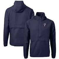 Men's Cutter & Buck  Navy Philadelphia Phillies Americana Logo Charter Eco Knit Recycled Anorak Half-Zip Jacket