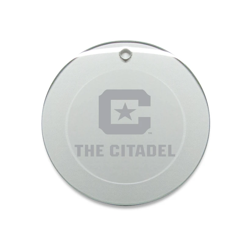 Citadel Bulldogs 3'' Glass Round Ornament
