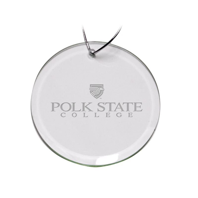Polk State College Eagles 3'' Glass Round Ornament