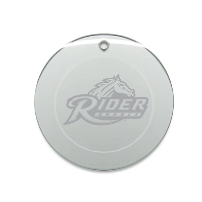 Rider Broncs 3'' Glass Round Ornament