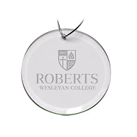 Roberts Wesleyan Redhawks 3'' Glass Round Ornament