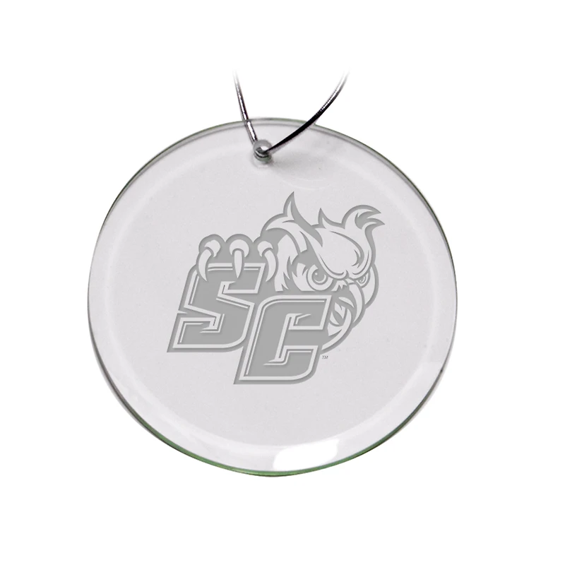 Southern Connecticut State Owls 3'' Glass Round Ornament