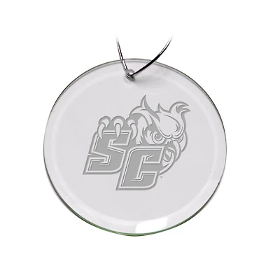 Southern Connecticut State Owls 3'' Glass Round Ornament