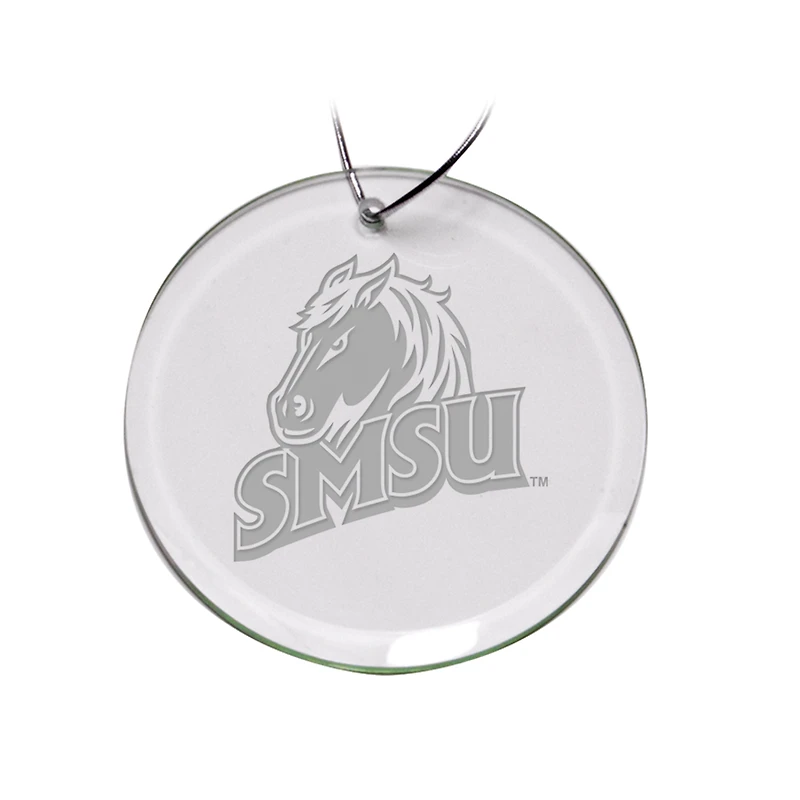 Southwest Minnesota State Mustangs 3'' Glass Round Ornament