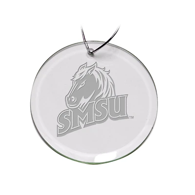 Southwest Minnesota State Mustangs 3'' Glass Round Ornament