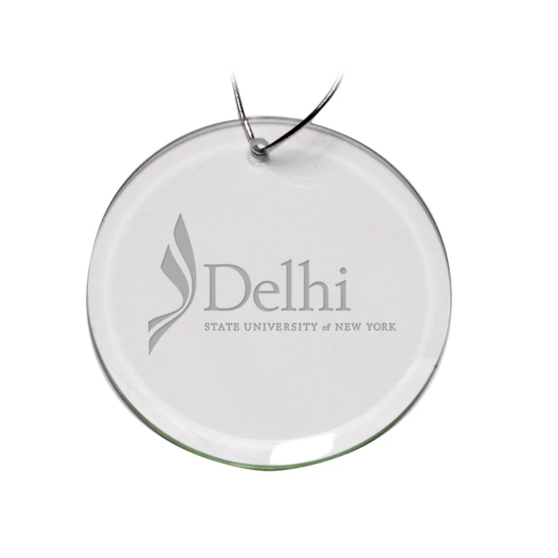 SUNY Delhi Broncos 3'' Glass Round Ornament