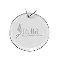 SUNY Delhi Broncos 3'' Glass Round Ornament