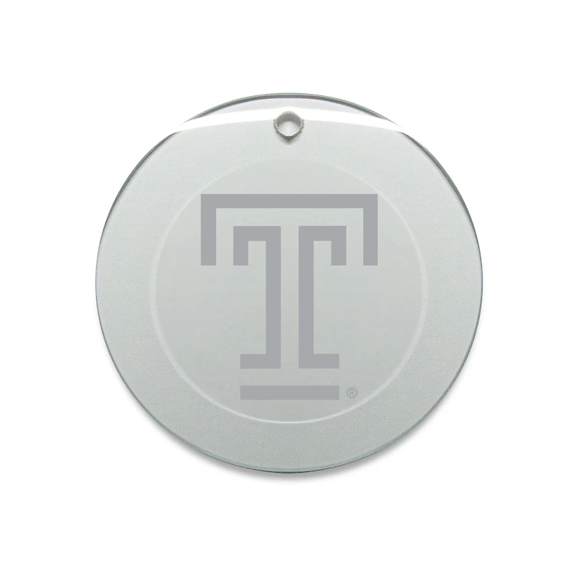 Temple Owls 3'' Glass Round Ornament