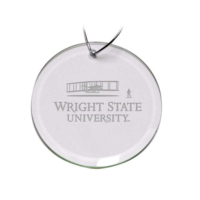 Wright State Raiders 3'' Glass Round Ornament
