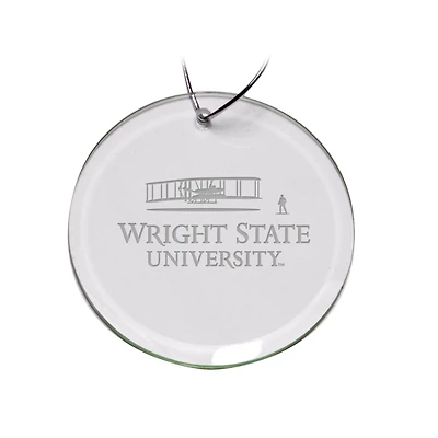 Wright State Raiders 3'' Glass Round Ornament