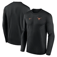 Men's Nike Black Texas Longhorns 2026 Sideline Small Logo Legend Dri-FIT Long Sleeve T-Shirt