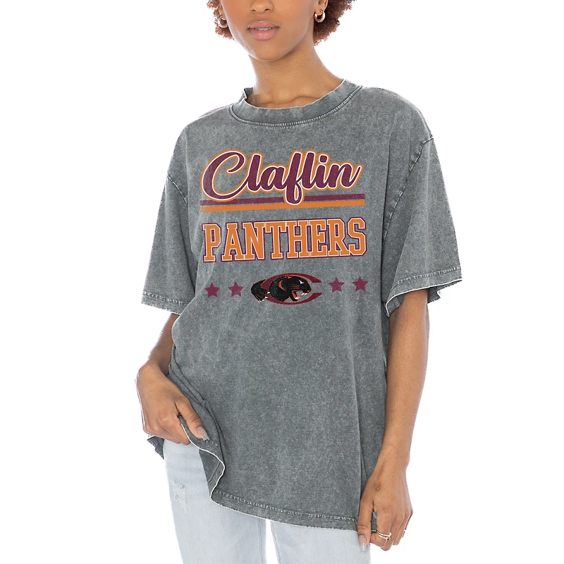 Women's Gameday Couture Gray Claflin Panthers Here To Play Oversized T-Shirt