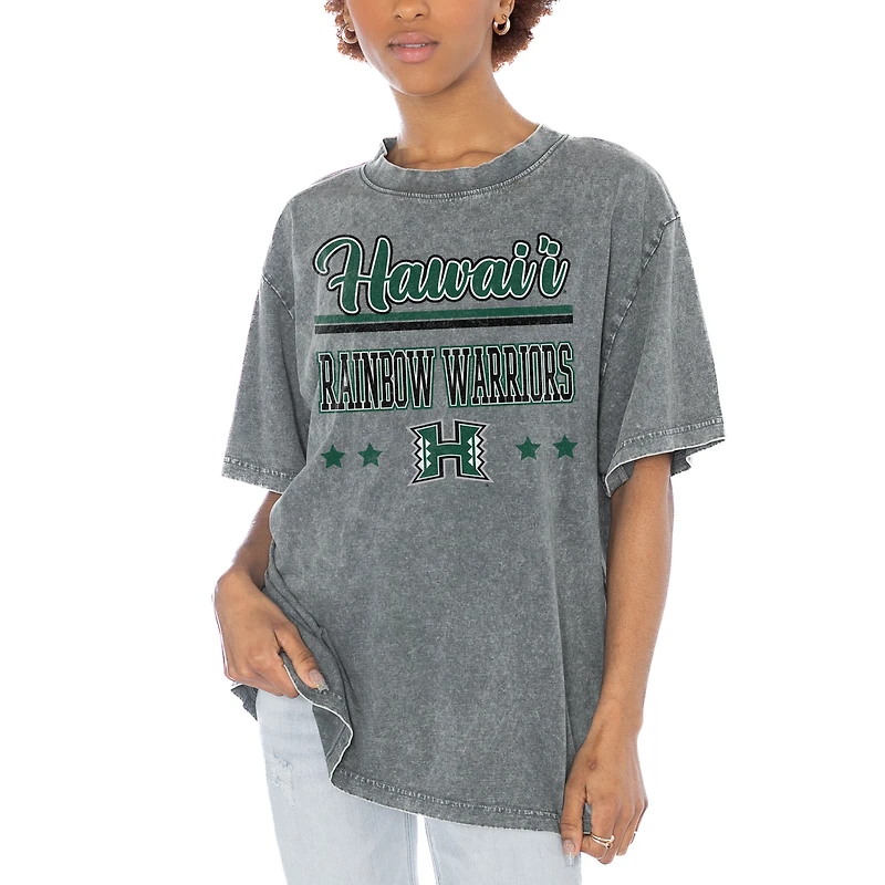 Women's Gameday Couture Gray Hawaii Warriors Here To Play Oversized T-Shirt