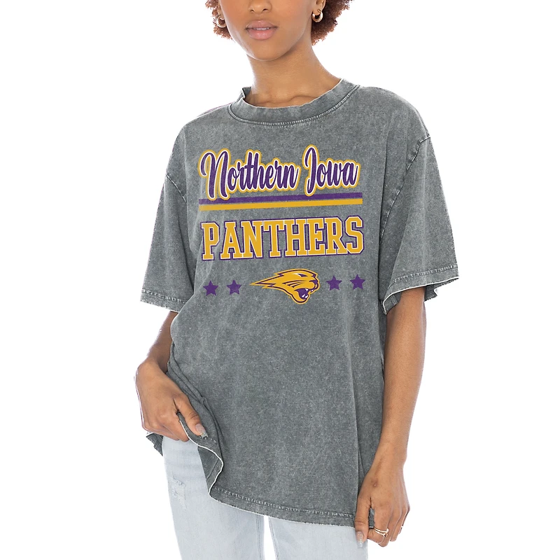 Women's Gameday Couture Gray Northern Iowa Panthers Here To Play Oversized T-Shirt